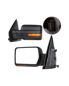 Towing Mirror Pair for 2007-2014 Ford F150 Power Heated Turn Signal Manual Folding