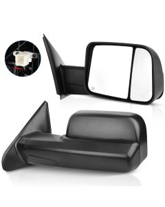 Towing Mirror Pair for 2002-2008 Dodge Ram 1500 2002-2009 Dodge Ram 2500 3500 Power Heated No-Turn Signal