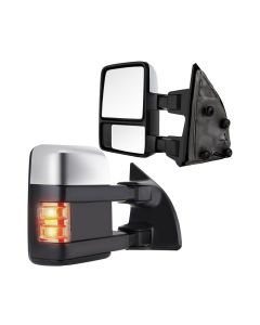 Towing Mirror Chrome Pair for 1999-2007 Ford F250 F350 F450 F550 Super Duty Excursion Power Heated Turn Signal