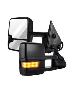 Towing Mirror Pair for 2002-2007 Chevy GMC Silverado Sierra 1500 2500 3500 Classic Power Heated Turn Signal Clearance Light