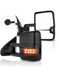 Towing Mirror Pair for 2014-2018 Chevy GMC Silverado Sierra 1500 2500 3500 HD Power Heated Turn Signal Backup Width Light