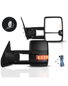 Tow Mirrors Pair for 2007-2021 Toyota Tundra Sequoia Power Heated Turn Signal Backup Light Blind Spot Monitoring