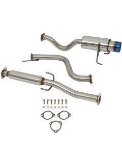 4.5 inch 1993-1997 Honda Civic del Sol 1.5L1.6L Burnt Tip Blue Muffler Catback Cat Back Exhaust System