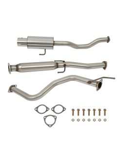 1992-2000 Honda Civic 1.6L 4" Rolled Muffler Tip 2.25" Stainless Catback Exhaust System