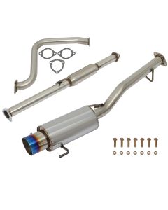 4 inch 1992-1996 Honda Prelude 2.2L 2.3L 4" Burnt Tip Blue Muffler Catback Exhaust System
