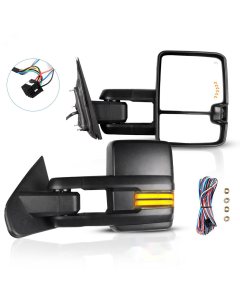 Tow Mirrors Pair for 2014-2018 GMC Sierra Chevy Silverado 1500 2500HD 3500HD Power Heated Turn Signal Running Clearance Light