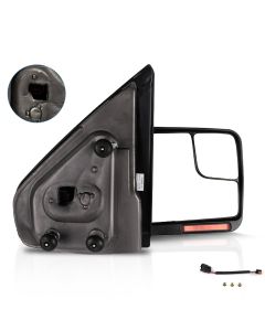 Towing Mirror Passenger Side for 2004-2014 Ford F150 Power Heated Turn Signal Reflector