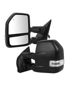 Tow Mirrors Pair for 2015-2020 Ford F150 22PIN to 8PIN Power Heated Turn Signal Puddle Temp Sensor