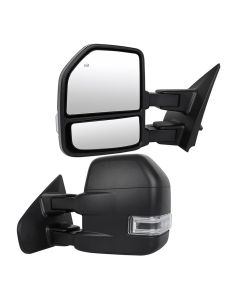 Tow Mirrors Pair for 2004-2014 Ford F150 Power Heated Turn Signal Puddle Light