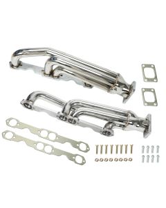 Twin Turbo Exhaust Header for 1982-1992 Chevy Camaro Trans Am Firebird 350 305 Small Block SBC T3 V8