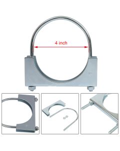 4" U BOLT CLAMP Saddle Style 5/16" Rod Economy Exhaust Clamp Mild Steel
