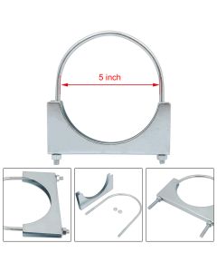 5" U BOLT CLAMP Saddle Style 5/16" Rod Economy Exhaust Clamp Mild Steel