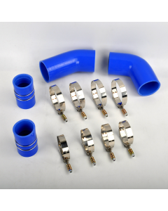 2004-2005 Chevy GMC 2500HD 6.6L Duramax LLY Intercooler Boot Silicone Hose Kit Blue