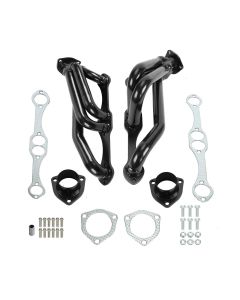 Black Swap Header Exhaust for Chevy Small Block Blazer S10 S15 283 302 350 V8