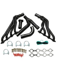 Black Exhaust Header Y-pipe Kit for 1999-2006 Chevy GMC GMT800 4.8L 5.3L 6.0L Silverado Sierra 2WD