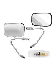 Side View Mirror For 80-96 Ford F150 83-92 Ford Ranger Manual Mirrors Chrome Steel