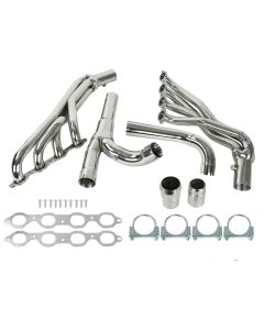 Long Tube Exhaust Header with Y-Pipe for 14-17 Chevy GMC Silverado Sierra 5.3L 6.2L V8