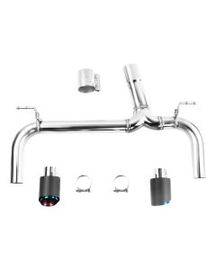 2012-2016 BMW F30 F32 335i 435i 3.0L I6 Blue Burn Carbon Axle Back Muffler Exhaust Pipe Kit