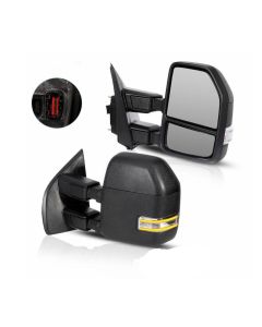 Towing Mirror Pair for 2017-2020 Ford F250 F350 F450 F550 Super Duty Power Heated Turn Signal Auxiliary Lamp