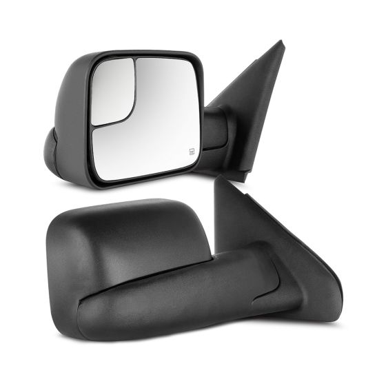 Towing Mirror Pair for 2002-2009 Dodge Ram 1500 2500 3500 Power Heated Non-Turn Signal