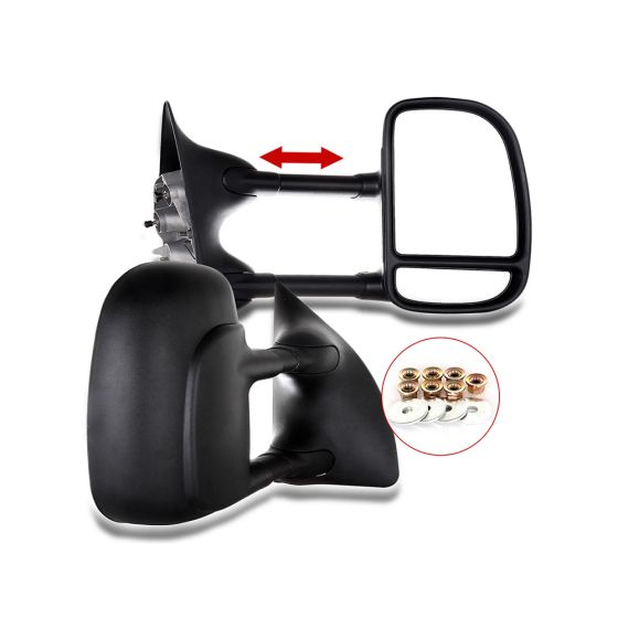 Towing Mirror Pair for 1999-2016 Ford F250 F350 F450 F550 Super Duty 00-05 Excursion Manual Telescoping