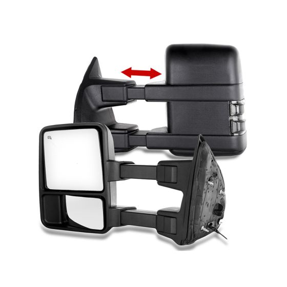 Towing Mirror Pair for 1999-2002 Ford F250 F350 F450 F550 Super Duty Power Heated Turn Signal