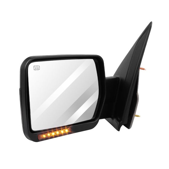 Towing Mirror Driver Side for 2007-2014 Ford F150 Power Heated Turn Signal Puddle Lamp Manual Fold