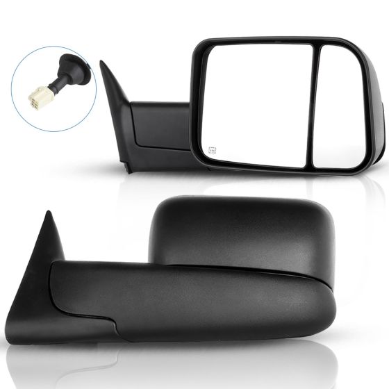 Towing Mirror Pair for 1998 -2002 Dodge Ram 1500 2500 3500 Power Heated Manual