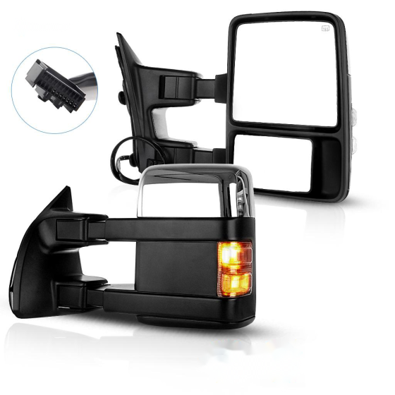 Towing Mirror Chrome Pair for 2008-2016 Ford F250 F350 F450 F550 Super Duty Power Heat Turn Signal