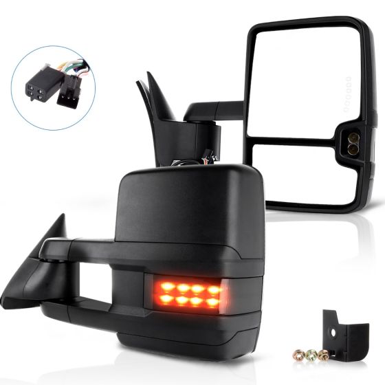 Towing Mirror Pair for 1988-2000 Chevy GMC C/K 1500 2500 3500 Power Turn Signal Clearance Light