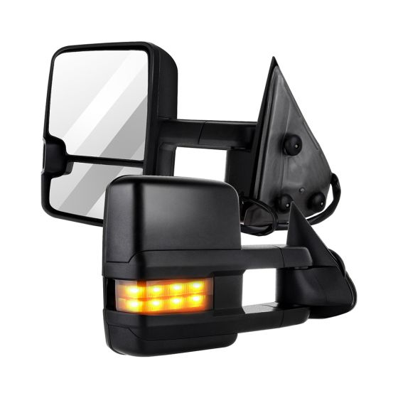 Towing Mirror Pair for 2002-2007 Chevy GMC Silverado Sierra 1500 2500 3500 Classic Power Heated Turn Signal Clearance Light