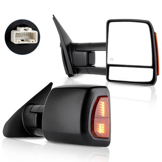 Towing Mirror Pair for 2008-2017 Toyota Sequoia 2007-2017 Toyota Tundra Power Heated Turn Signal