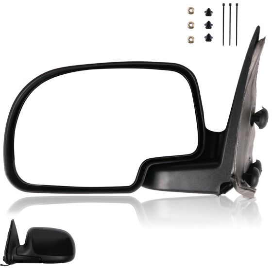 Side View Mirror For 99-06 Chevrolet Silverado 1500 GMC Sierra 1500 Black Left