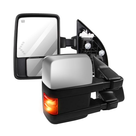 Tow Mirror Pair for 2003-2007 Ford F250 F350 F450 F550 Super Duty Power Heated Turn Signal Puddle Clearance Light