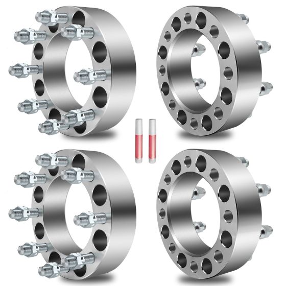 4Pcs 2" 8x6.5 Wheel Spacers 126.15mm 9/16" for 94-10 Dodge Ram 2500 3500 78-98 Ford F250 F350