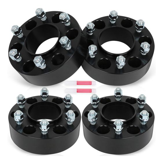 4pcs 2 inch Wheel Spacers 6x135 14x1.5 Studs 2" Thick For 2015-2023 Ford F150 Lincoln Navigator Black Wheel Spacer