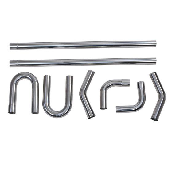 2 Inch DIY Custom Exhaust Pipe Kit Stainless Mandrel Bend Tube Straight U-Bend Universal 8PCS