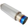 2.5" Inlet 19" Long 4" Burnt Tip Blue Exhaust Muffler Remove Silencer Kit