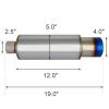 2.5" Inlet 19" Long 4" Burnt Tip Blue Exhaust Muffler Remove Silencer Kit