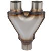 Dual Stainless Exhaust Y-Pipe Adapter Connector Coupling 2" Single To 2"