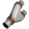 Dual Stainless Exhaust Y-Pipe Adapter Connector Coupling 2" Single To 2"