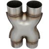 Universal Dual 3" In/Out Crossover X Pipe Exhaust Tip 12" Length Stainless Steel Exhaust Adapter Connector Coupling