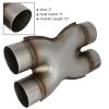 Universal Dual 3" In/Out Crossover X Pipe Exhaust Tip 12" Length Stainless Steel Exhaust Adapter Connector Coupling