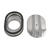 12" Oval Half Finned Air Cleaner Assembly Polished Aluminum for Classic Chevy Ford Hot Rod Rat Rod Muscle Car Custom