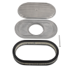 15" Oval Fully Finned Air Cleaner Kit Polished Aluminum for 5-1/8” Carb Carter Edelbrock Holley Rochester