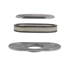 15" Oval Fully Finned Air Cleaner Kit Polished Aluminum for 5-1/8” Carb Carter Edelbrock Holley Rochester