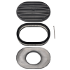 Black 12" Oval Full Finned Air Cleaner Assembly for 5 1/8" Carburetors Classic Chevy Ford Hot Rod Custom