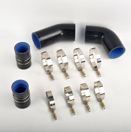 2004-2005 Chevy GMC 2500HD 6.6L Duramax LLY Intercooler Boot Silicone Hose Kit Black