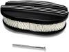 12" Oval Half Finned Black Aluminum Air Cleaner Assembly for 5 1/8" Carburetors Ford Chevy Hot Rod Rat Rod Muscle Car